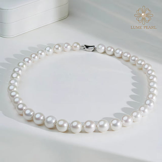 4AAAA Grade Aurora Natural Freshwater Nucleus-Free Classic Pearl Necklace