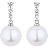 4A Grade Aurora Freshwater Pearl & Zircon Earrings