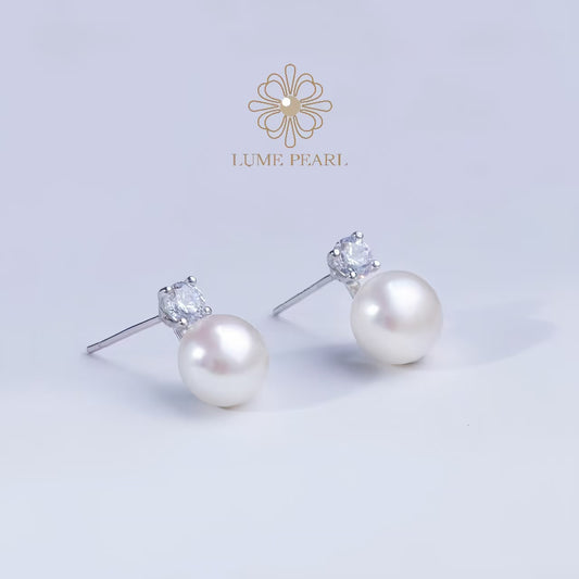 4AAAA High-Luster Freshwater Non-Nucleated Pearl Princess Diana Earrings