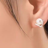 4A Grade Aurora Nucleated-Free Freshwater Pearl V Earrings – A Minimalist Must-Have for Urban Chic