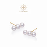 4A Aurora Luster Triple-Star Freshwater Pearl Stud Earrings