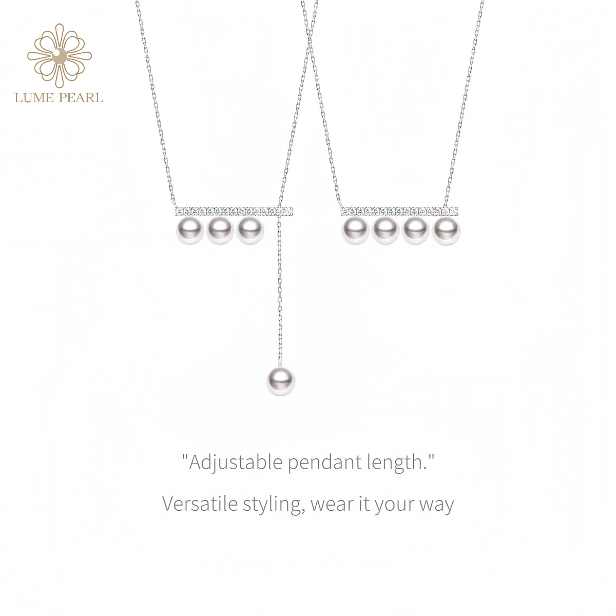 4AAAA High-Luster Balance Bar Freshwater Pearl Necklace – A Romantic Gift Favorite, Celebrity-Inspired