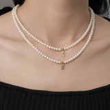 4A-Grade Aurora Freshwater Nucleolus-Free Pearl Initial Name Necklace — A Gift for Dates & Anniversaries