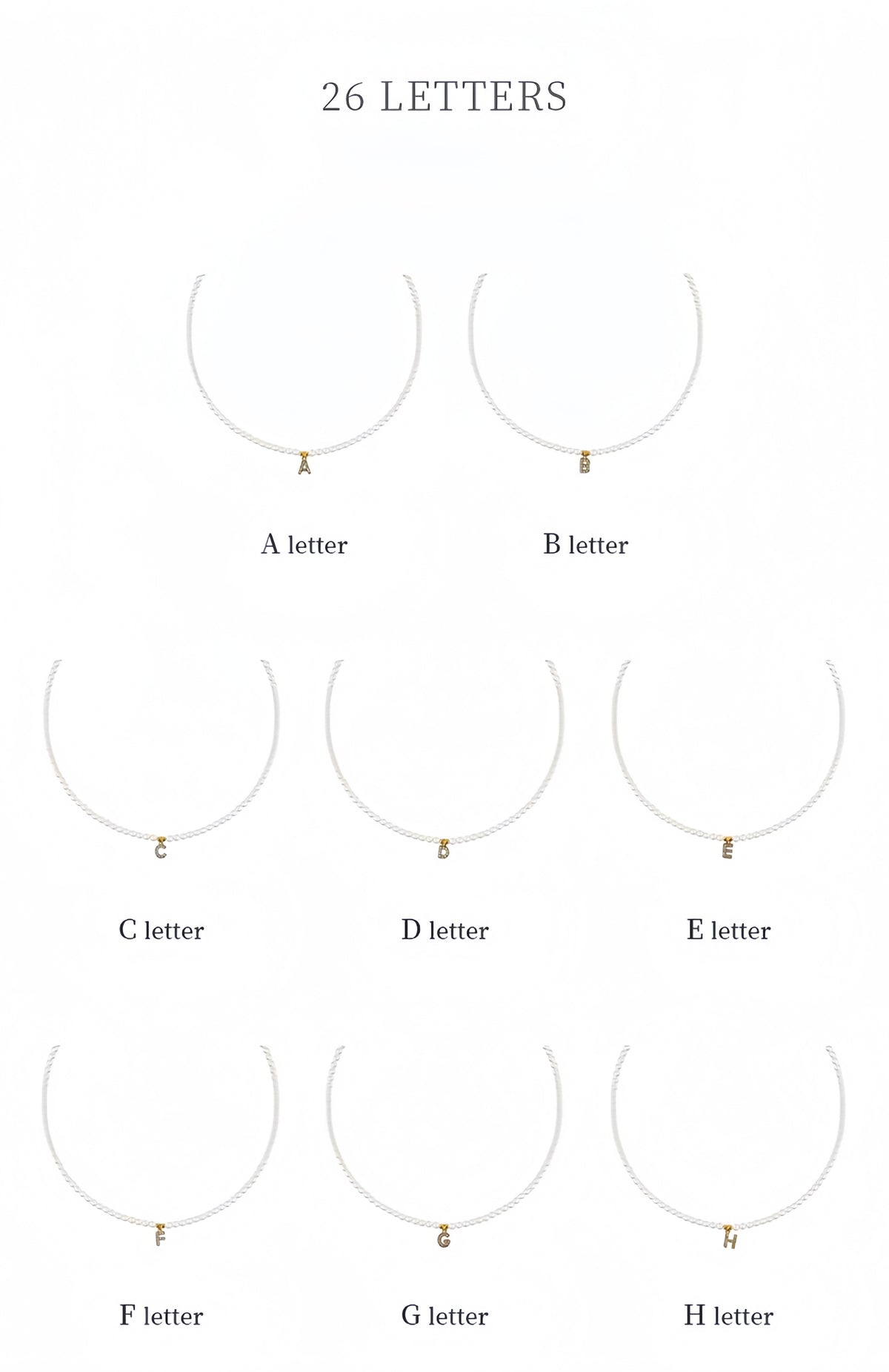 4A-Grade Aurora Freshwater Nucleolus-Free Pearl Initial Name Necklace — A Gift for Dates & Anniversaries