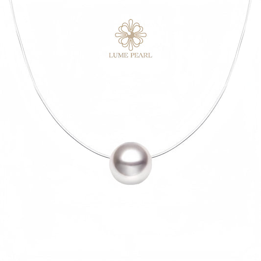 4A Aurora Grade Floating Freshwater Pearl Necklace – Invisible Thread Design