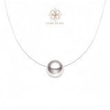 4A Aurora Grade Floating Freshwater Pearl Necklace – Invisible Thread Design