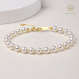 4A Aurora Glow Gold Bead Starlight Freshwater Pearl Bracelet