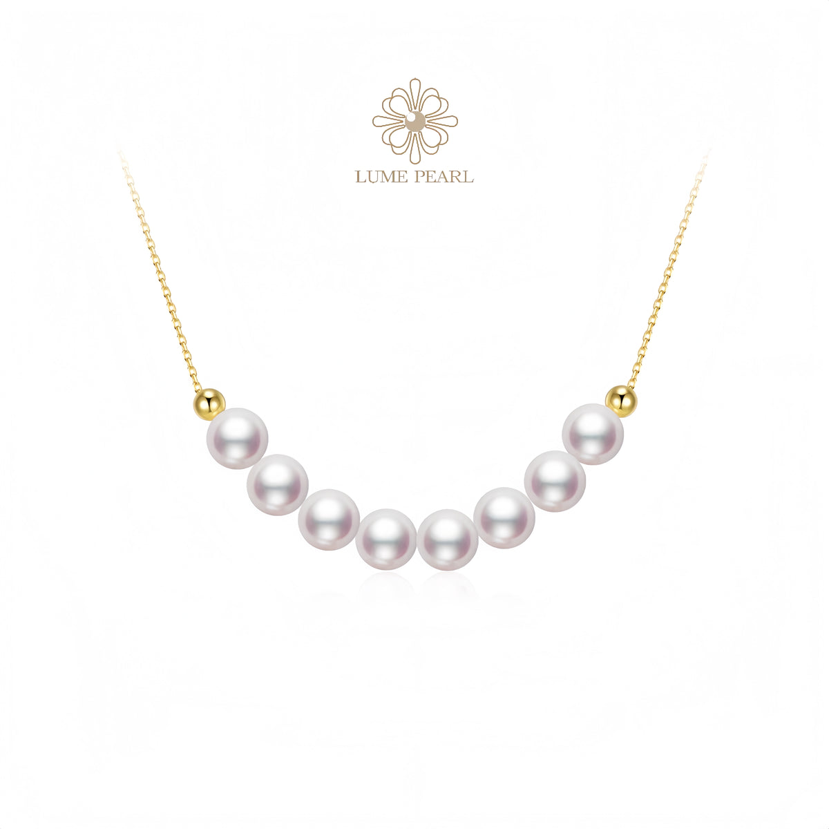 4A Near-Flawless Aurora Freshwater Pearl Necklace – 8 Non-Nucleated Pearls