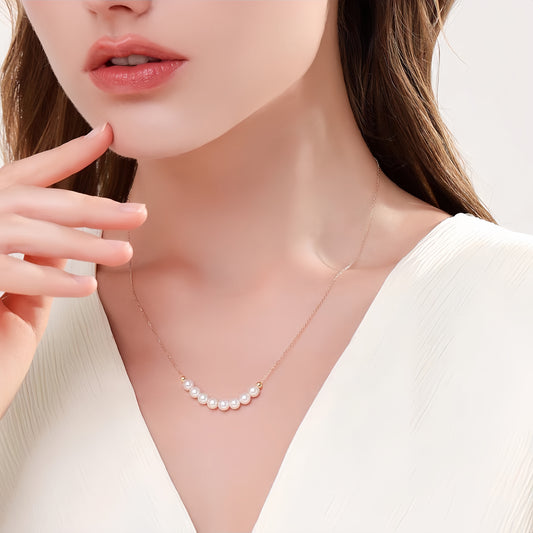 4A Near-Flawless Aurora Freshwater Pearl Necklace – 8 Non-Nucleated Pearls