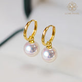 Everyday Pearl Hoops – 4A Nucleus-Free Freshwater Pearls with Aurora Shine