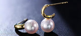 Everyday Pearl Hoops – 4A Nucleus-Free Freshwater Pearls with Aurora Shine