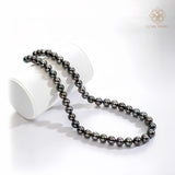 "Nocturne Radiance" | Premium Tahitian Black Pearl Necklace with Intense Luster