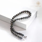 "Nocturne Radiance" | Premium Tahitian Black Pearl Necklace with Intense Luster