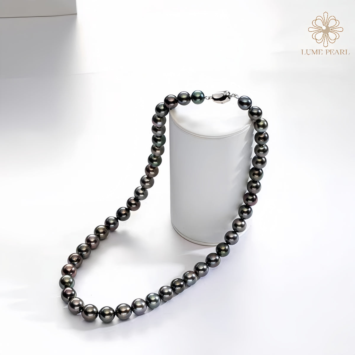 "Nocturne Radiance" | Premium Tahitian Black Pearl Necklace with Intense Luster