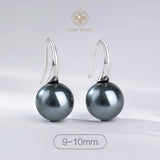 4A Elegant Stiletto-Inspired Tahitian Black Pearl Stud Earrings