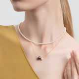 Akoya Collection: Masterpiece Double-Pearl Necklace with Tahitian & Akoya Pearl