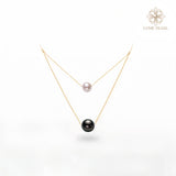 4AAAATahitian & Akoya Pearl Harmony Necklace – Natural Saltwater Pearls, Minimalist Choker