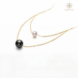 4AAAATahitian & Akoya Pearl Harmony Necklace – Natural Saltwater Pearls, Minimalist Choker