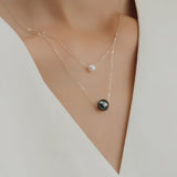 4AAAATahitian & Akoya Pearl Harmony Necklace – Natural Saltwater Pearls, Minimalist Choker