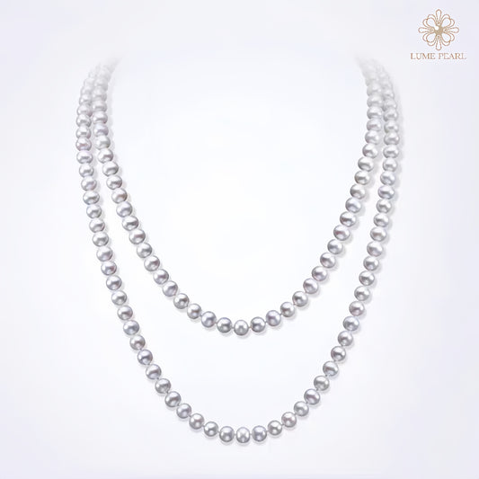 Lustrous 3A-Grade Nucleus-Free Freshwater Pearl Necklace – 47" Long Layering Strand