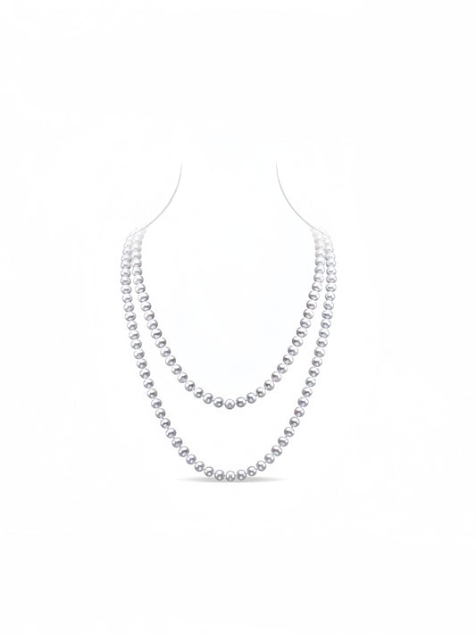 Lustrous 3A-Grade Nucleus-Free Freshwater Pearl Necklace – 47" Long Layering Strand