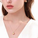4A South Sea Golden Pearl Pendant Necklace – 18K Gold with Diamond Accent | Timeless Luxury & Ocean Elegance
