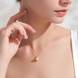 4A South Sea Golden Pearl Pendant Necklace – 18K Gold with Diamond Accent | Timeless Luxury & Ocean Elegance