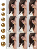 High Luster Natural South Sea Golden Pearl Stud Earrings – 18K Yellow Gold, Classic Fine Jewelry