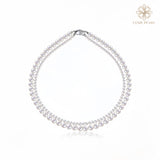 4A Grade Aurora Freshwater Pearl Double-Layer Necklace – S925 Silver Clasp