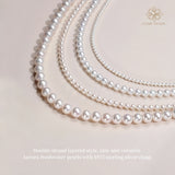 4A Grade Aurora Freshwater Pearl Double-Layer Necklace – S925 Silver Clasp