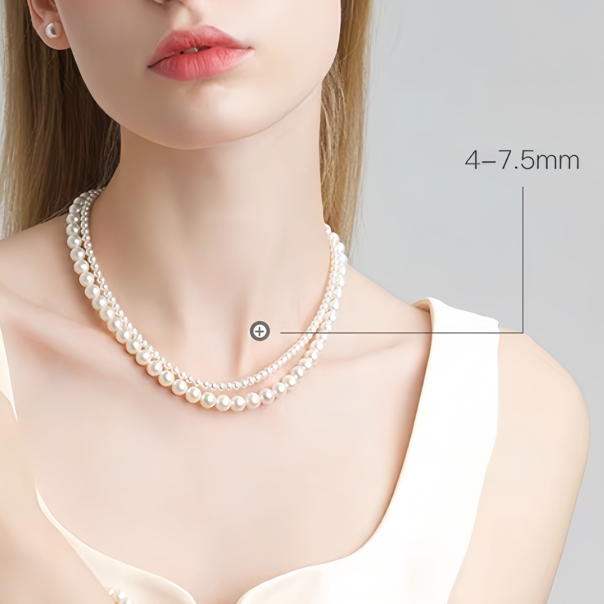 4A Grade Aurora Freshwater Pearl Double-Layer Necklace – S925 Silver Clasp