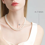 4A Grade Aurora Freshwater Pearl Double-Layer Necklace – S925 Silver Clasp