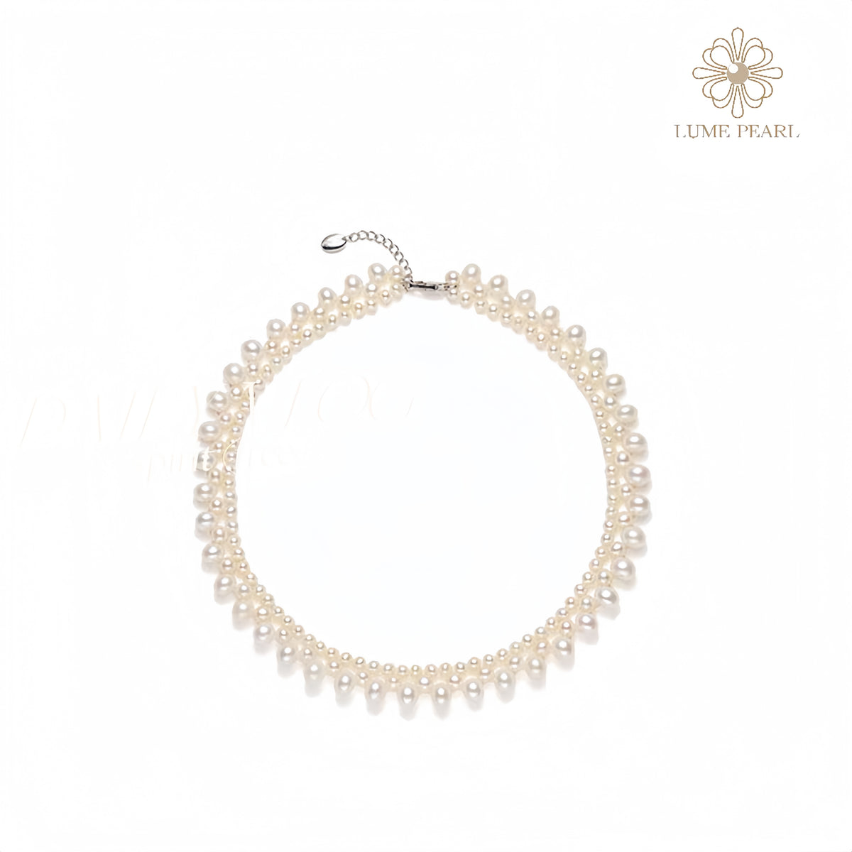 Aurora Triple Strand Freshwater Pearl Necklace – 4A Grade, 3–8mm Natural Pearls