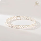 Aurora Triple Strand Freshwater Pearl Necklace – 4A Grade, 3–8mm Natural Pearls