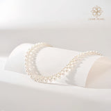 Aurora Triple Strand Freshwater Pearl Necklace – 4A Grade, 3–8mm Natural Pearls