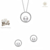 4A Aurora Halo Freshwater Pearl Jewelry Set