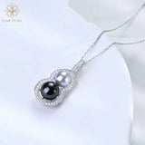 3A High-Luster “Good Luck” Gourd Necklace with Two Natural Saltwater Pearls