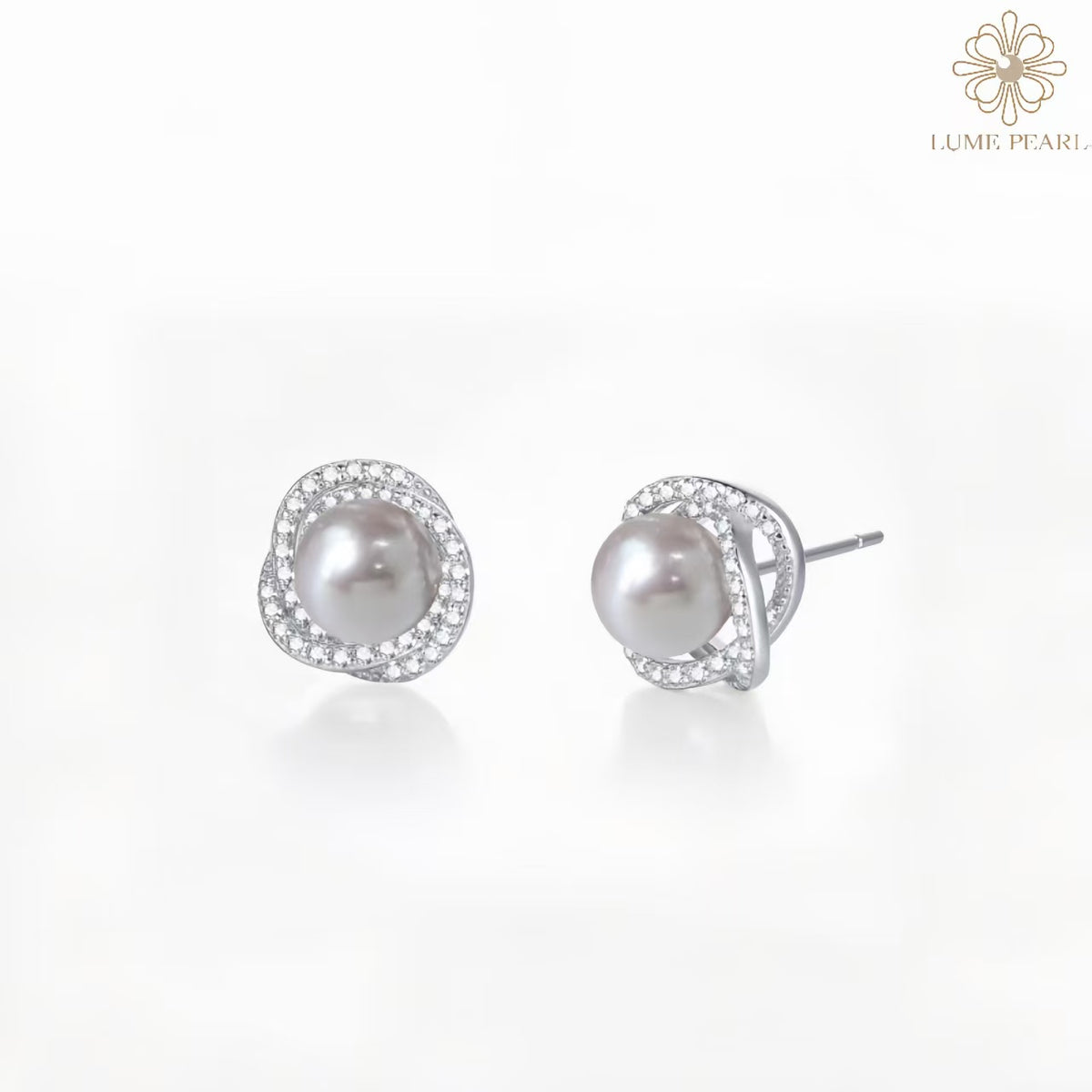 4A Grade High-Luster Round Natural Freshwater Pearl Bird’s Nest Earrings — S925 Sterling Silver Posts