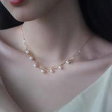 4A Akoya Saltwater Pearl Necklace – 4–5mm High-Luster Natural Pearls in Elegant Lace Design