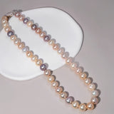 4A Candy Color Freshwater Pearl Necklace – 10–11mm Iridescent Natural Pearls, Vibrant and Timeless