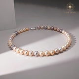 4A Candy Color Freshwater Pearl Necklace – 10–11mm Iridescent Natural Pearls, Vibrant and Timeless
