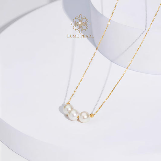 4AAAA High-Luster Natural Freshwater Non-Nucleated Pearl Smile Necklace