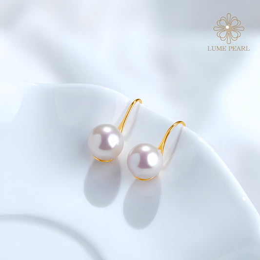 4A Aurora High Heel Natural Freshwater Pearl Earrings (Nucleated-Free)
