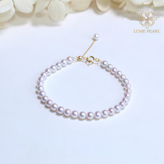 4A High-Luster Natural Freshwater Non-Nucleated Pearl Bracelet