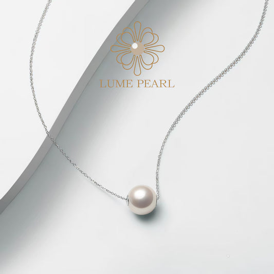 4AAAA-Grade High-Luster Smooth Sliding Pendant Freshwater Non-Nucleated Pearl Necklace