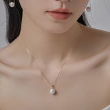 4A Grade Aurora Minimalist Natural Freshwater Nucleus-Free Pearl Pendant Necklace