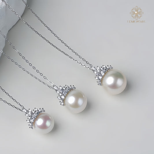 4A+ Aurora High-Luster Natural Freshwater Seedless Pearl "Ice Queen" Necklace