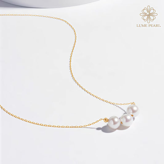 4AAAA High-Luster Natural Freshwater Non-Nucleated Pearl Smile Necklace